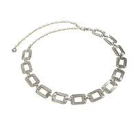 XSFAMGB 1 Cintura a Catena in Oro da Donna, Lunga in Metallo, Regolabile in Vita(Silver)