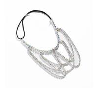 XSFAMGB 1 Pezzo di Catena Elastica Multistrato for Coscia, Accessori for Il Corpo da Donna, Gioielli for Gambe con Strass Colorati, Danza del Ventre(Silver)