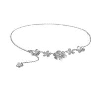 XSFAMGB 1 Pezzo di Catena Estiva for la Vita delle Donne, Cintura for la Pancia, Bikini da Spiaggia, Accessori for Gioielli da Festa e da Corpo.(Silver)