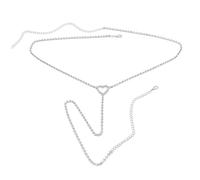XSFAMGB 1 Pezzo di Catena for Bikini a Forma di Cuore con Strass, Festa Estiva in Spiaggia Personalizzata