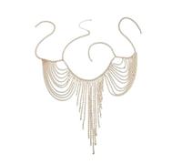 XSFAMGB 1 Pezzo di Catena for Reggiseno a più Strati, Gioiello for Il Corpo for Donne, Accessori in Metallo for la Parte Superiore(Gold)