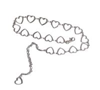 XSFAMGB 1 Pezzo di Catena in Metallo for la Vita da Donna, Versatile, Decorazione Personalizzata con Cuore, for Pantaloni con Jeans e Abito(Silver)