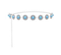 XSFAMGB 1 Pezzo di Catene for Pancia con Nappe Blu, Accessori for Il Corpo, Cinture for Danza Gitana(A)