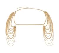 XSFAMGB 1 Pezzo di Catene in Metallo Color Oro for Le Donne, con Nappa Lunga, for Il Collo e for Il Corpo, for Feste(Gold)