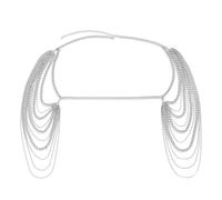 XSFAMGB 1 Pezzo di Catene in Metallo Color Oro for Le Donne, con Nappa Lunga, for Il Collo e for Il Corpo, for Feste(Silver)