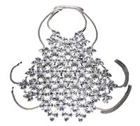 XSFAMGB 1 Pezzo di Gioielli for Il Corpo da Donna, for Feste in Discoteca, con Cristalli Cavi, a Forma di Fiore, a Catena for Il Petto, Bikini Femminile, a Tracolla.(Silver)
