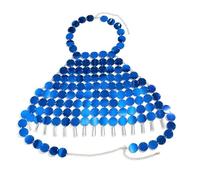 XSFAMGB 1 Pezzo di Reggiseno con Paillettes in plastica, Catena Toracica, Top for Danza del Ventre, Ciondolo Tribale in Cristallo, Gioielli for Il Corpo for Festival(Blue)