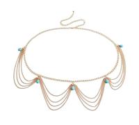 XSFAMGB 1 Pezzo Multistrato Nappa Color Oro Ciondolo Catena for la Vita for Le Donne Bikini Festa Cinture Accessorio Corpo