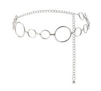 XSFAMGB 1 Pezzo Semplice ed esagerato Catena for la Vita da Donna in Metallo con Grande Cerchio Scavato e Accessori for Abiti(Silver)