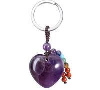 XSFAMGB 1 portachiavi in cristallo con ciondolo in pietra preziosa(Purple)