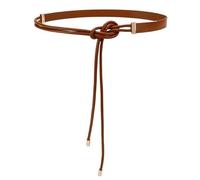 XSFAMGB 1 pz. Cintura da Donna in Corda di Pelle Lunga Vintage, Tinta Unita, Sottile, for Abito da Donna, Gonna, Cinturini Decorativi(Brown)