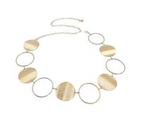 XSFAMGB 1 pz Cintura in Metallo con Catena a Cerchio Dorato a Forma di Onda for Donna, Cintura Gotica