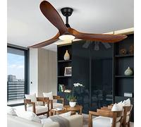 XSGDMN 152 cm Ventilatori da Soffitto con Luci e Telecomando, Ventilatore da soffitto in legno all'aperto con luce e umidità-proof, Motore DC Reversibile Silenzioso a 6 Velocità per Patio