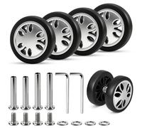 XSHAO® 4 Pezzi Ruote per Valigia 50x15mm Ruote Ricambio Trolley Rotelle Trolley