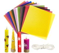 XSHAO® Set di 12 candele di cera d'api fai da te, 20 x 20 cm, per candele con stoppino in cotone da 6 m, per candele fai da te per adulti e bambini