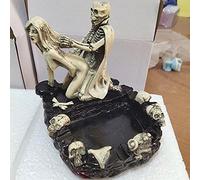 Xshelley Posacenere a forma di teschio di Halloween in resina - Artigianato, Creativo Sexy Uomo Decorazione per la Casa (Stile One)