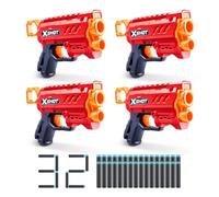 XSHOT Excel Micro 2.0 di ZURU con 32 dardi, ricarica facile, tecnologia dardi Air Pocket, blaster con tiri in gommapiuma per bambini, ragazzi e adulti, (4 Blasters con 32 dardi)