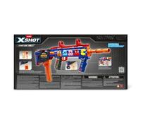 XSHOT Skins Pro Pac Man Long Shot Blaster, 40 Freccette, Slam Fire, Retro Skin, 2 Quick Clips, Half & Full Length Munizioni, Air Pocket Foam Tech, 20 m Range, Pistola giocattolo per ragazzi, ragazze