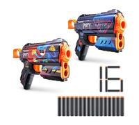 X-Shot Skins Flux Poppy Playtime Dart Blaster 2PK - Jumpscare + Toony, 16 freccette di Zuru