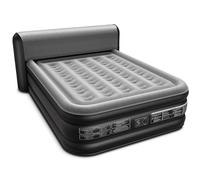 Xsleep Materasso ad aria Queen alto 45,7 cm, con manopola di avviamento, gonfiaggio/sgonfiaggio rapido, per tutti gli ambienti interni ed esterni, grigio e nero