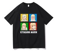XSLGOGO Anime My Dress-Up Darling T-Shirt Kitagawa Marin Stampato Cartoon Cosplay Gojo Wakana Estate Manica Corta Inui Sajuna T-Shirt per Unisex