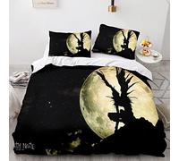 XSLGOGO Death Note Set di Biancheria da Letto 3PCS Yagami Light L Lawliet Stampe Set di Biancheria da Letto Copripiumino Anime e Federe Set di Biancheria da Letto