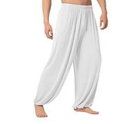 XSLGOGO Pantaloni da Yoga da Uomo per Esercizi mattutini Tai Chi Pantaloni Casual Larghi Gambe Larghe Pantaloni Lanterna Pantaloni da Allenamento Wing Chun per Arti Marziali Kung Fu