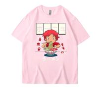 XSLGOGO Trendy Ponyo on The Cliff Anime T-Shirt Ponyo Sousuke Casual Manica Corta Felpa Collo Rotondo Tops Maglietta di Coppia