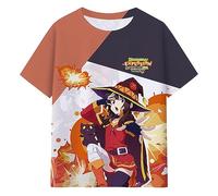 XSLGOGO Unisex Konosuba Megumin: Gods Blessing on This Wonderful World! Maglietta Divertente Maglietta con Stampa 3D Anime Manga Graphic Maglietta Casual a Maniche Corte Konosuba Megumin Cosplay Tops