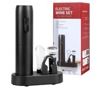 XSpecial Cavatappi Elettrico per Vino Ricaricabile Apribottiglie Elettrico Set Regalo Apri Bottiglia Elettrici Vini 5 In 1 Con Base di Ricarica Taglia Capsule Tappo a Vuoto Versatore