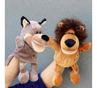 XSQD 2 Pezzi Leoni e Grandi Lupi Grigi Marionette Da Mano, Marionette Per Bambini Mobili Per Aprire La Bocca, Spettacolo Linguaggio Degli Animali, Adatto Per l'Interazione Dei Genitori e Dei Figli