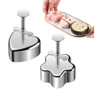 XSQD 2 Pezzi Sushi Onigiri Stampo, Amore e Fiori Onigiri Stampi Carino, Stampi Di Verdura Riso In Acciaio Inossidabile, Per Fare Sushi Kit, Adatto Per La Cucina, Diy Il Piatto Caldo, Ristoranti