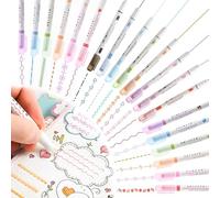 XSQD 20pcs Curva Rapida Marker Fluorescente Penna Fluorescente, Colorato in Pizzo a Doppia, Penna per Evidenziatore a Base di Inchiostro D'acqua da 0,5 mm, Utilizzata Per Prendere Appunti, Disegno