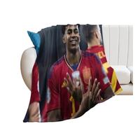 XSQING Lamine Yamal - Coperta in pile per letto con motivo calciatore Yamal, per tutte le stagioni, coperta leggera e accogliente per l'autunno, decorazione autunnale, 127 x 152,4 cm