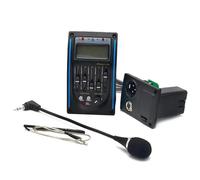 XSQKUYN Pickup per Chitarra Acustica LC-5/4 Preamplificatore per Chitarra Acustica A 5 Bande EQ Equalizzatore Pickup Accordatore con Microfono Pickup per Chitarra Acustica(LC-5 with Mic)