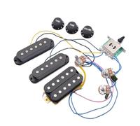 XSQKUYN Pickup Single Coil Chitarra Elettrica Singolo Singolo Doppio Pickup Set Completo di Linee con Circuito Integrato per Chitarra ST con Potenziometro Pickup(Black)