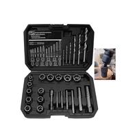 XSTARYE 26 Pezzi Kit Estrattore per Viti Rotte Estrattore per Bulloni con Adattatore Esagonale Estrattori per Rubinetti per Bulloni, Dadi e Viti Danneggiati e Arrugginiti