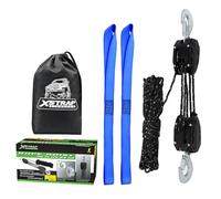 XSTRAP STANDARD Heavy Duty 0,9 kg corda riflettente paranco puleggia 50 piedi blocco ruota e sistema di attrezzatura con 2 anelli morbidi da 45,7 cm per allevamento di animali, garage, magazzini,