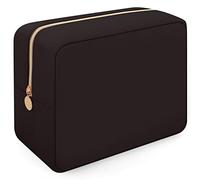 XSUIOY Borsa da viaggio per trucco, borsa da viaggio, borsa per trucco, borsa cosmetica con cerniera, borsa organizer per donne, borsa impermeabile in nylon, borsa sanitaria per lavoro, marrone, L