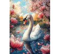 XSwan in A Lotus Pond Puzzle 500 Pezzi Rompicapo Creativo Artistico Science Fiction Magical Dream Stimolo Della Creatività Attività Per Il Tempo Libero Regalo Per Persone Creative 500 PCS