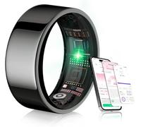 XSWCCJJ 2025 Smart Ring【Branchen Nr.1 - 0 Errori di misurazione】& SportSpecific Smarring for Sleep Tracking Wearable, SpO2, Android iOS per anelli per uomini e donne, nero 12# Costruito in titanio