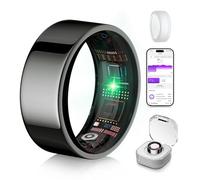 XSWCCJJ 6.0 Smart Ring & Include scomparto di ricarica 【Branchen Nr.1 - 0 Errori di misurazione】 2025 Fitness Tracker per Sleep Tracking Wearable, SpO2, Smarring per Android e iOS Nero 9#