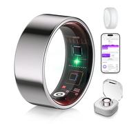 XSWCCJJ Smart Ring 6.0 & Wireless Charging Box【Branchen Nr.1 - 0 Errori di misurazione】【Specifico sportivo】 Anello per uomo e donna, sonno, frequenza cardiaca, SpO2, 200 modalità per Silver 10#