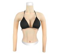 XSWL Forme del Seno in Silicone per Mastectomia D/E Cup Tette finte Protesi a Mezzo Corpo con Braccio Cosplay Sissy Chest per Crossdresser,Color 1,Silicone D Cup
