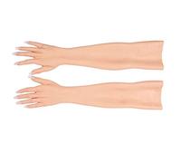 XSWL Guanti Femminili in Silicone con Unghie Guanti realistici in Finta Pelle in Grado di Coprire la ferita travestito per travestiti Puntelli di Prestazioni Cosplay,Ivory White