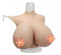 XSWL Pettorale in Silicone Coppa Z, Protesi Seno realistiche a Copertura Completa, Sensazione Morbida e Naturale, per Crossdresser, Transgender, Cosplay e Drag Queen,Natural Skin,Cotton
