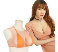 XSWL Silicone Breastplate Forme Seno Realistico per Cosplay Transgender Tette finte Drag Queen,Marrone,Silicon C Cup