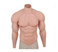 XSWL Torace Maschile in Silicone con Braccia, Costume Muscolare Realistico in Silicone Solido da Uomo, Petto muscoloso Finto per Cosplay, Halloween, Crossdressing e spettacoli teatrali,Color 1,L