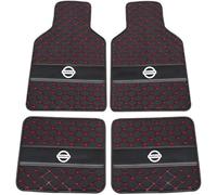 XSYBHD per Nissan Pathfinder 2004-2014 Tappetini Auto,in Pelle su Misura Tappeti Moquette con Lato Guida,Tutte Le Stagioni Accessori per Interni Auto(Black Red)