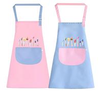 XSYKJGS Grembiule da pittura per bambini, 2 pezzi, per la scuola, regolabile, 6-10-12 anni, grembiule da cucina per bambini